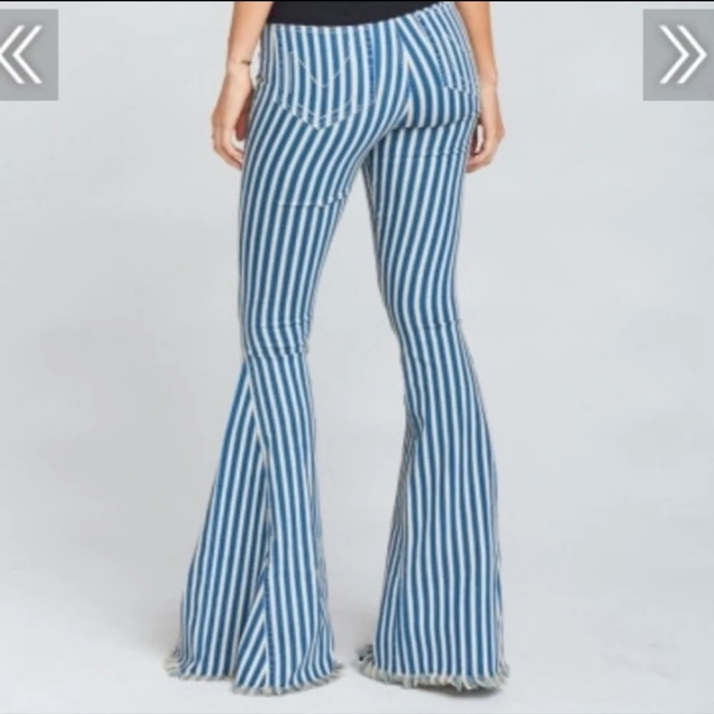 Show Me Your MuMu Stripe Bell-bottoms - Picture 7 of 7